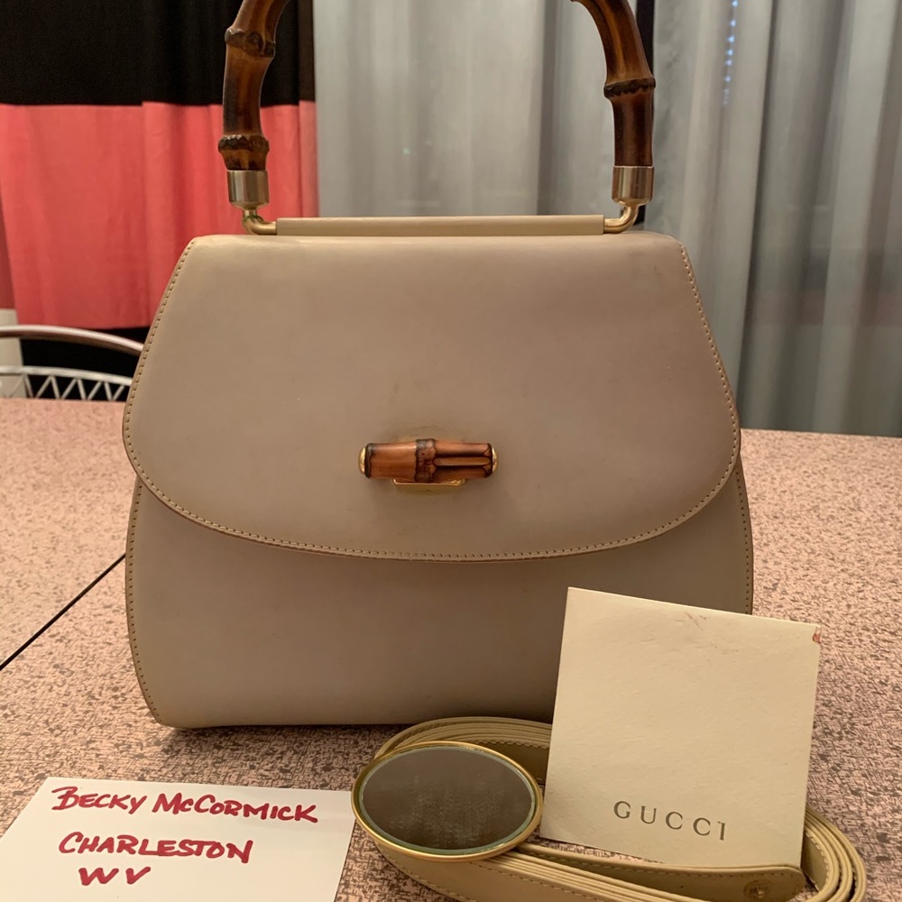 Vintage Gucci bamboo handle hand bag/shoulder bag
